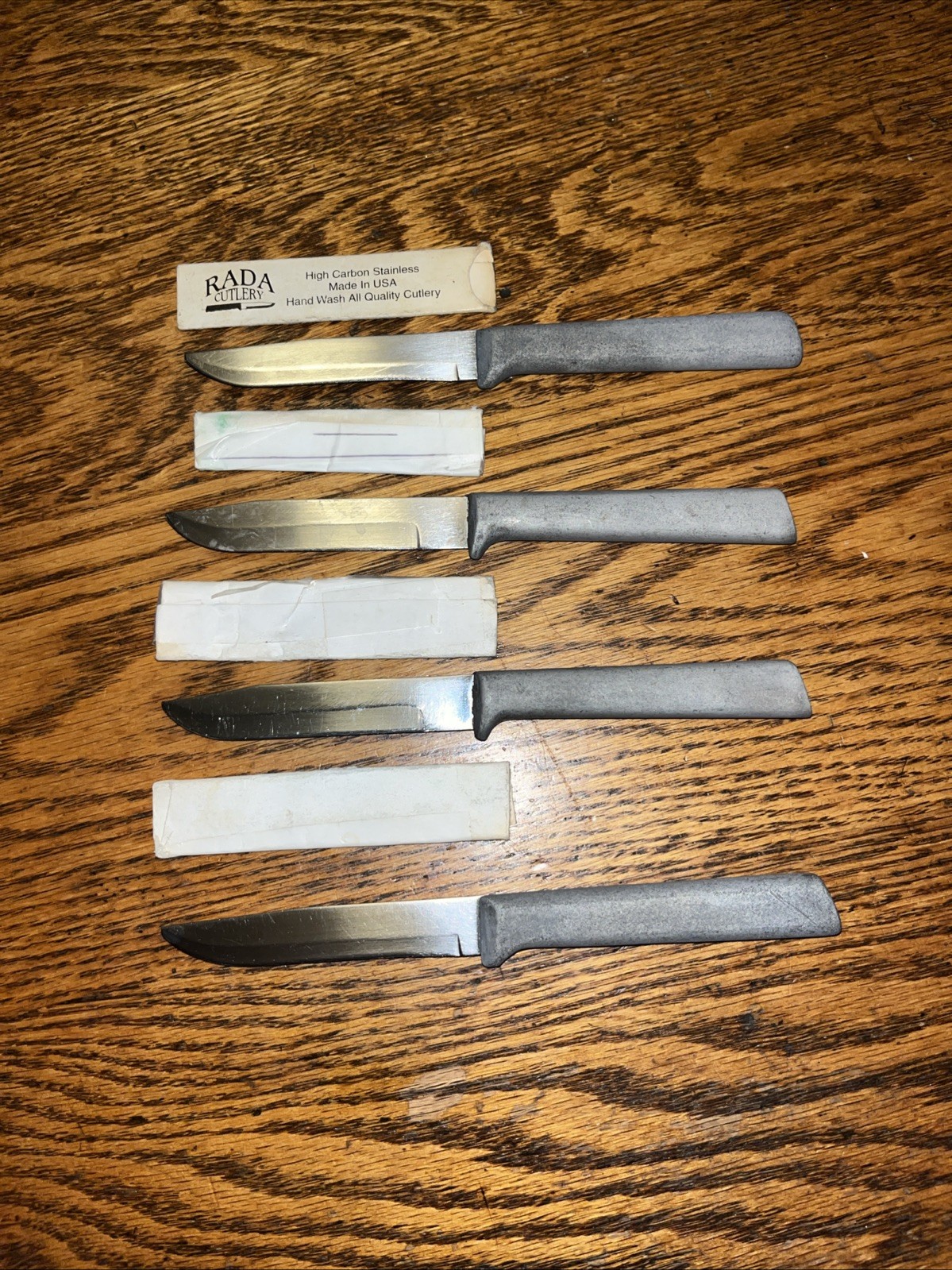 Vintage Lot Of (4) Rada Paring Knives Aluminum & Stainless Steel