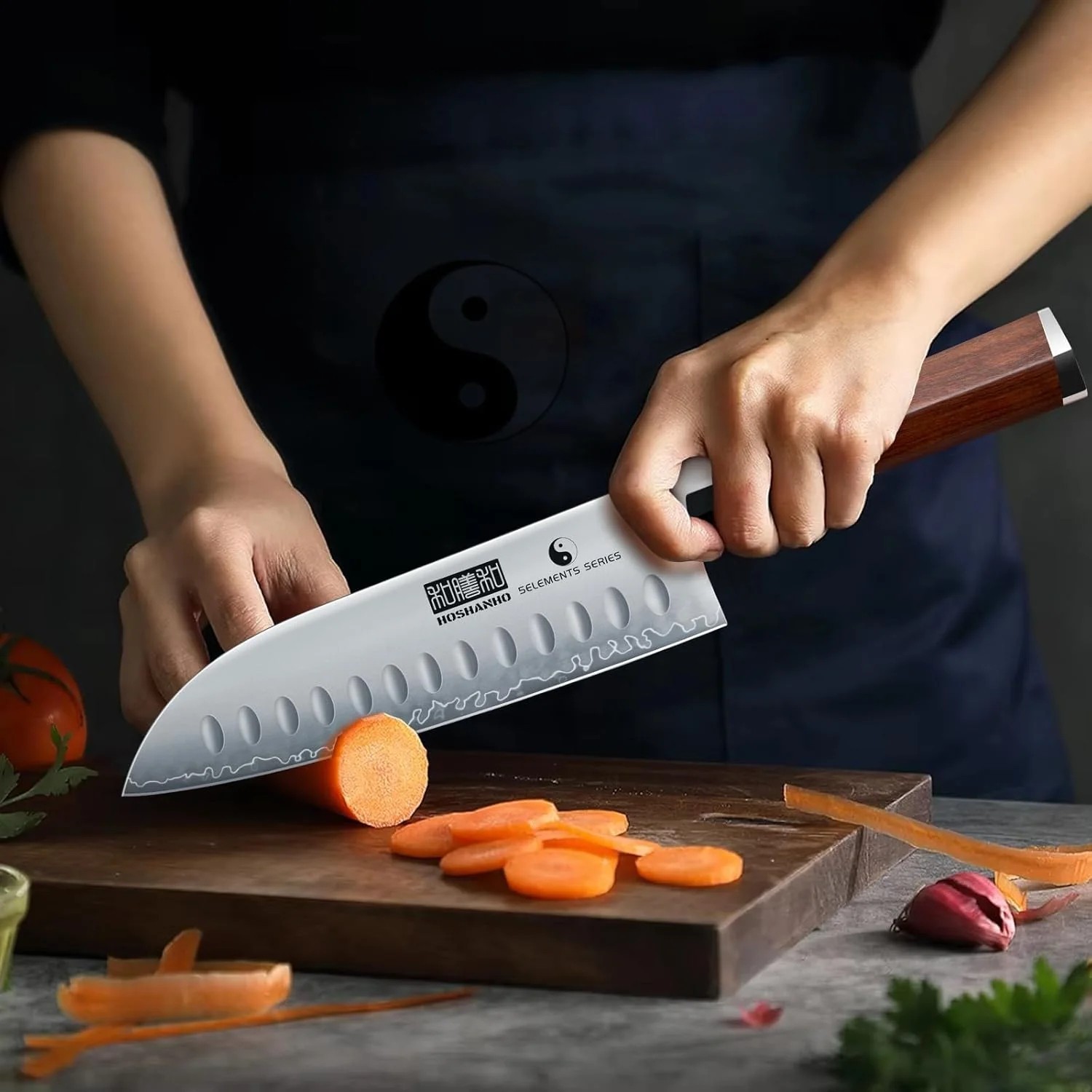 HOSHANHO 7 Inch Santoku Knife Japanese Razor Sharp Kitchen Knife with Sheath