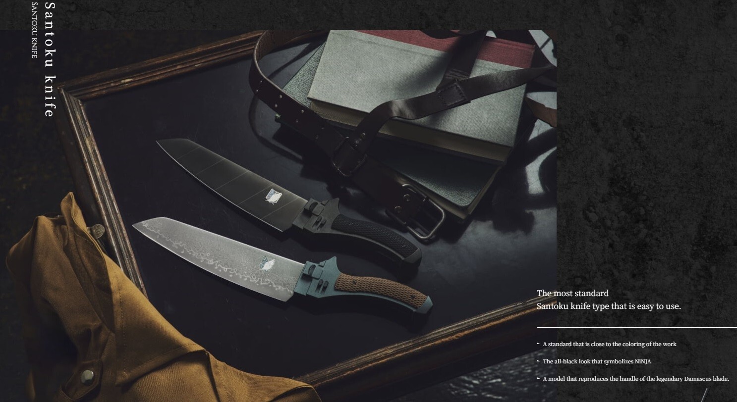 Garrack Attack on Titan x Seki City Ninja Damascus Chef Knife Collection