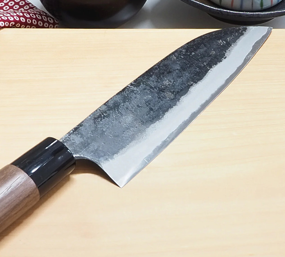 Tosa-style Santoku Knife, Japanese Chef Knife 165mm, White #2 Steel Double bevel