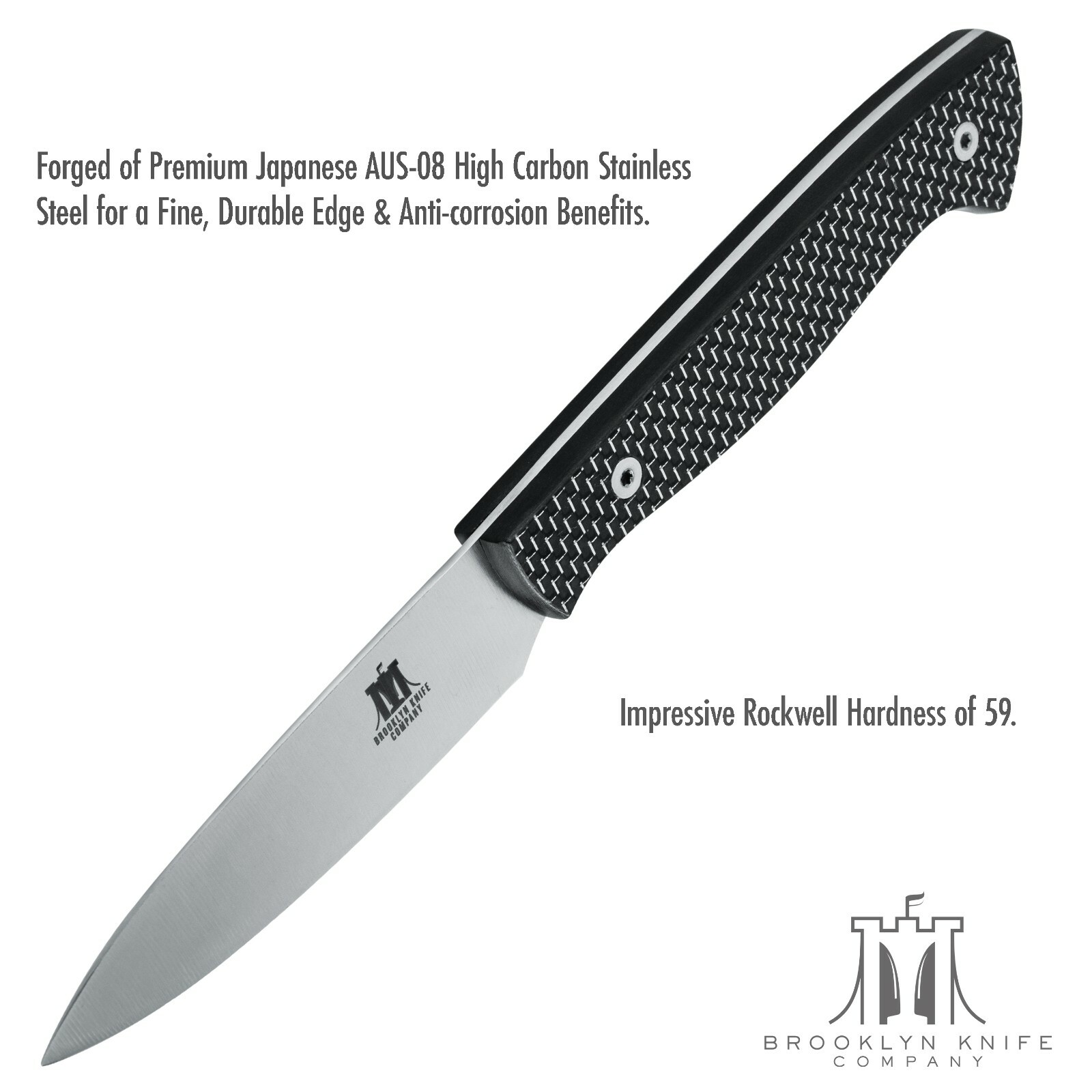 Brooklyn Knife Co. Paring Knife -Carbon Fiber Ed. Japanese AUS-08 Steel 3.5-Inch