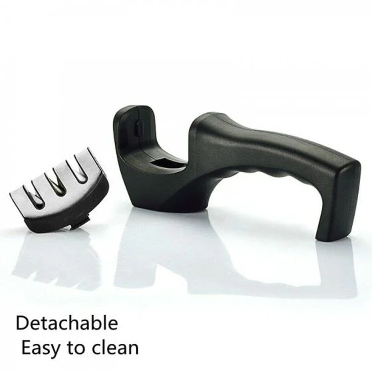 Kitchen Knife Sharpener, Stainless Steel Non-Slip for Kitchen Home (Black)