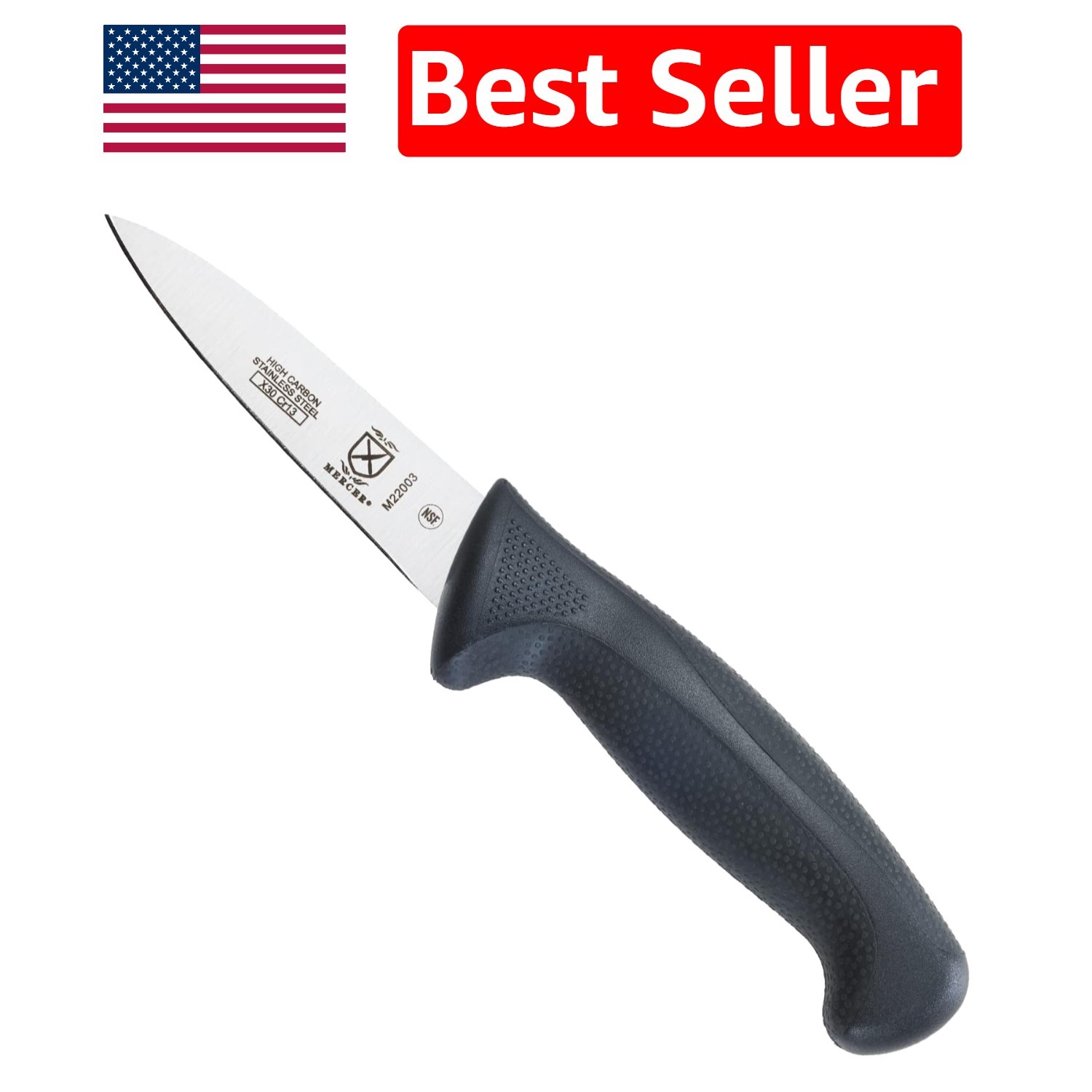 Superior 3.5-Inch Paring Knife – Non-Slip Black Handle for Precision Cutting