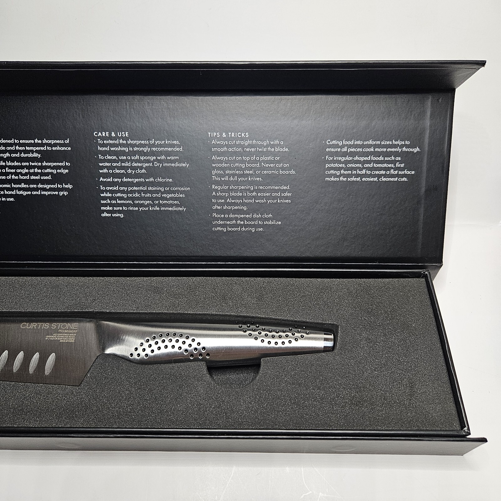 Curtis Stone 6” Japanese Stainless Steel Santoku Professional Chef Kitchen Knife