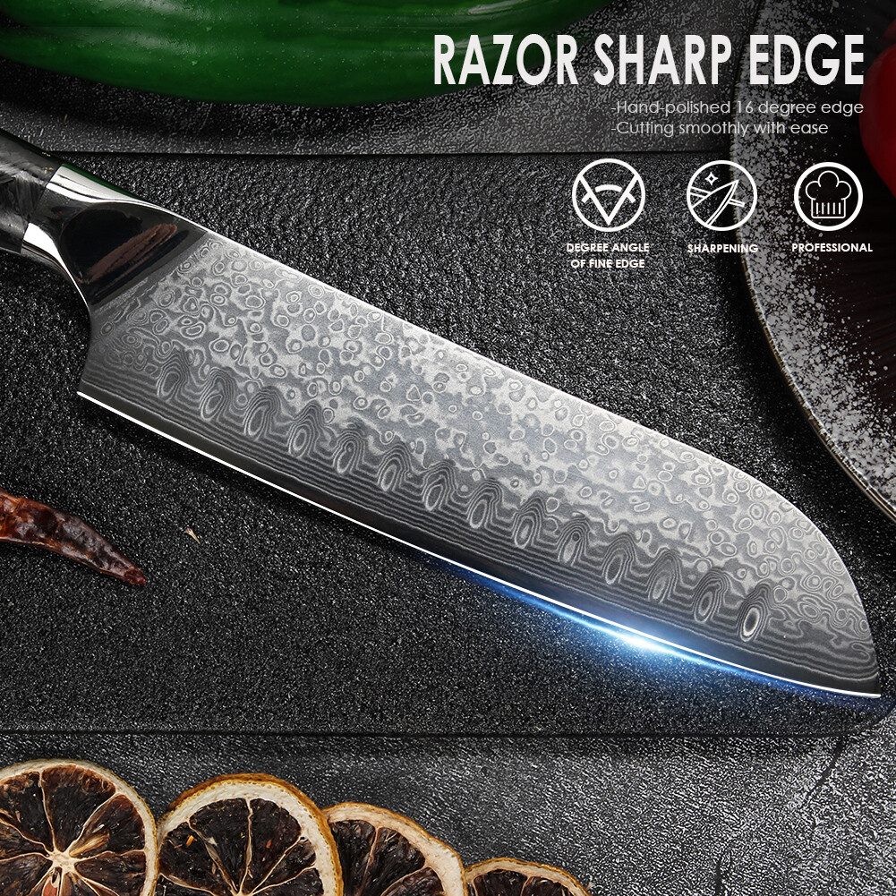 8In Kitchen Knife Santoku Knife Damascus Chef Knife VG10 Handle for Home Kitchen