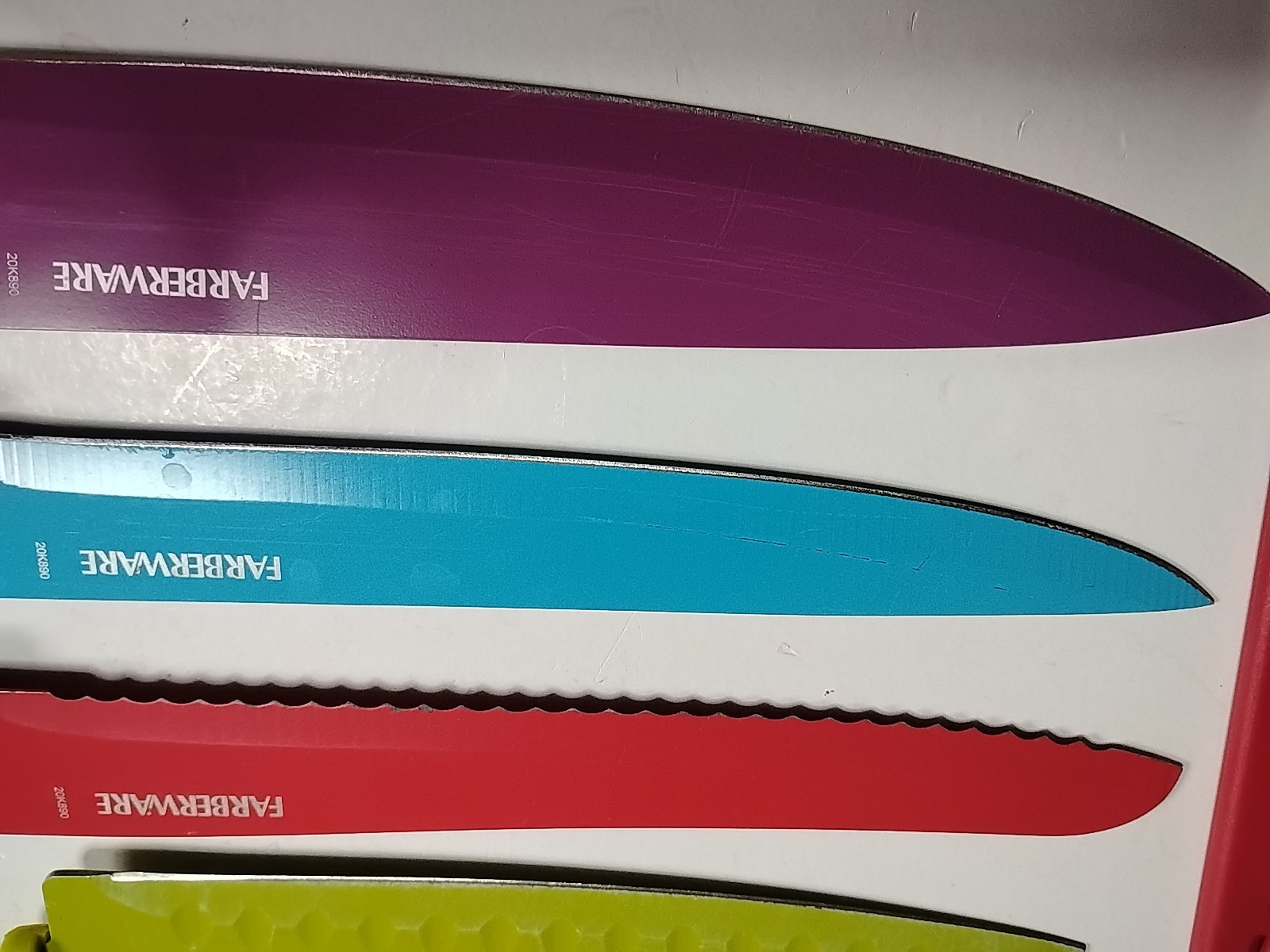 Farberware Cutlery Knife Set 5 Piece Red Orange Green Blue Purple With Sheaths