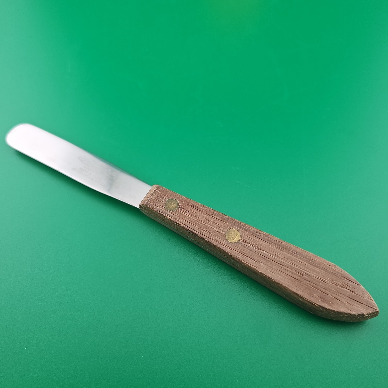Ontario Spatula Kitchen Knife 4 Polished Stainless Steel Blade Brown Wood Handle