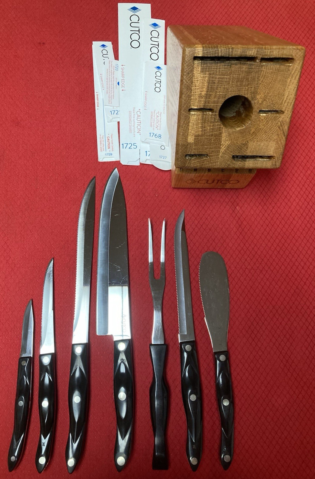 Factory Sharpened & Polished Cutco Set & Galley + 6 Oak Block, In Classic, Nice