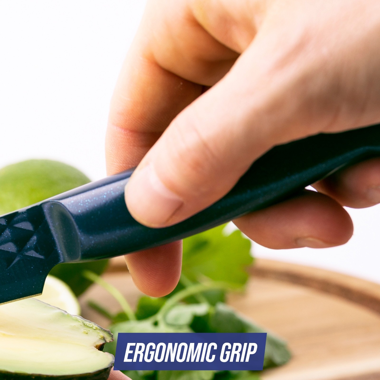 Blue Diamond Sharp Stone Nonstick Knife Set, 3-Piece