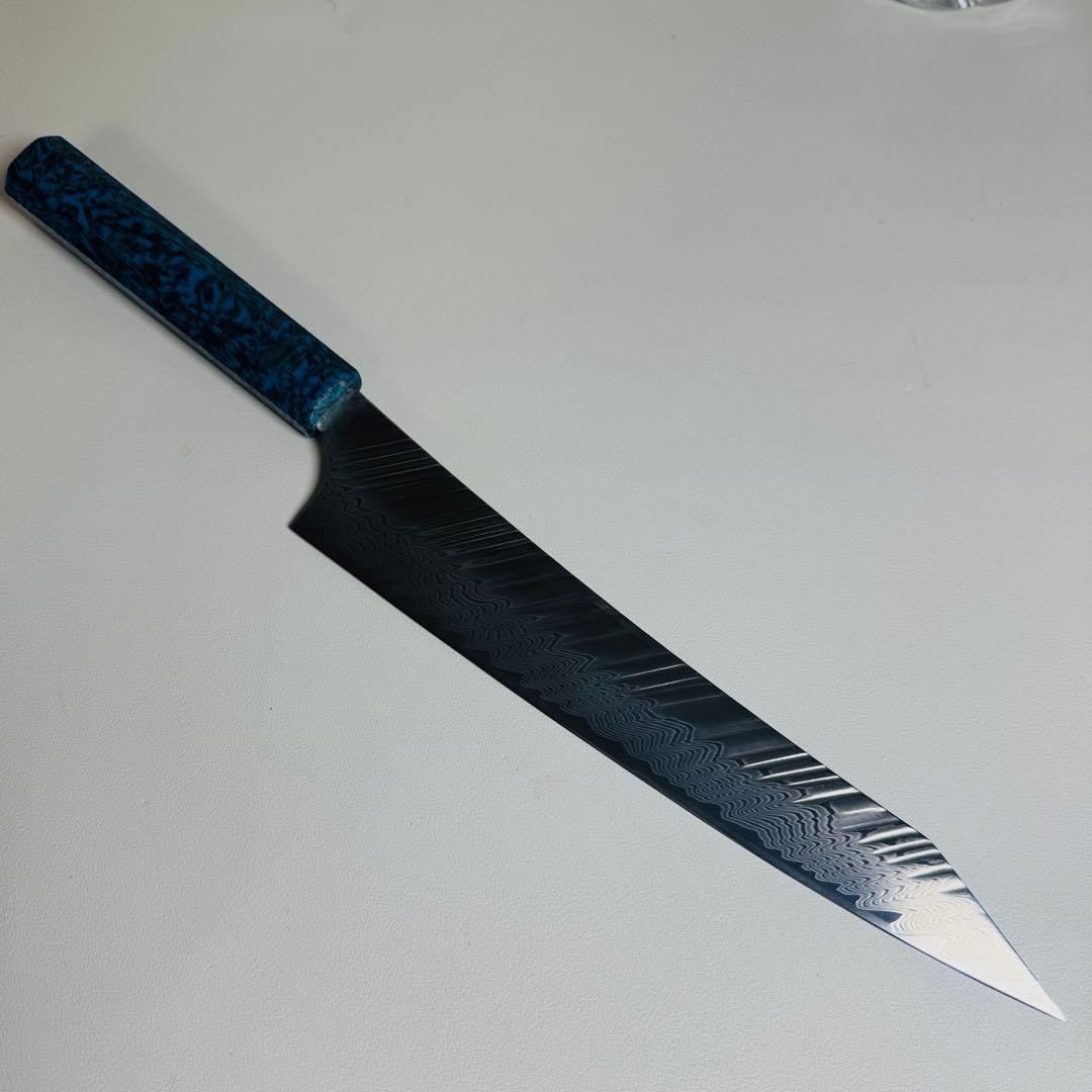 Kiritsuke Gyuto Chef Knife 240mm MKV10 Damascus Carbon Fiber Handle Box Japan