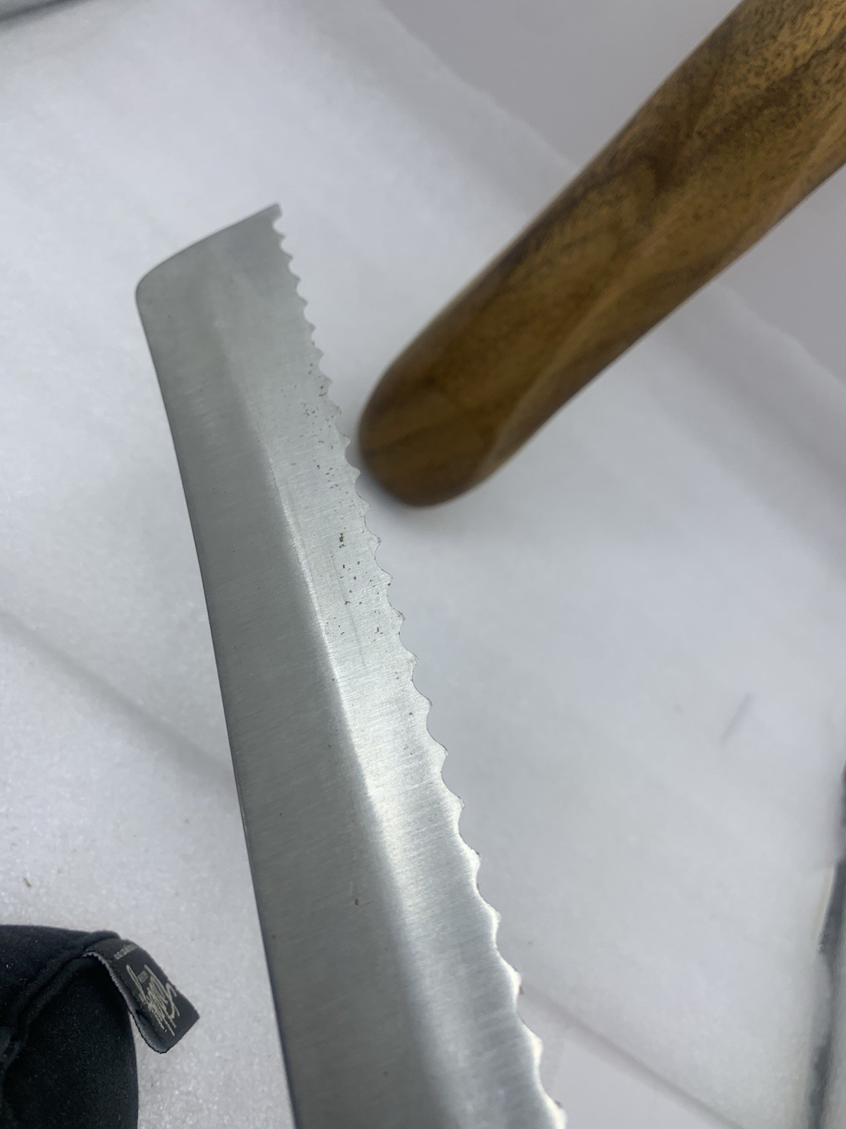 Vintage Hidden Serrated Bread Knife in Wood Baguette Loaf 9 inch blade BH
