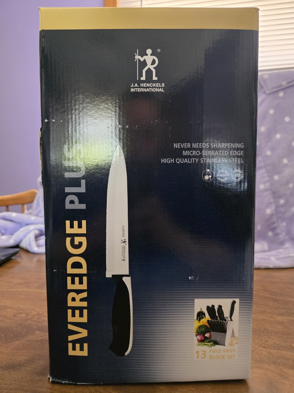 NEW! J.A. Henckels International Silvercap 14-pc Stainless Steel Knife Block Set