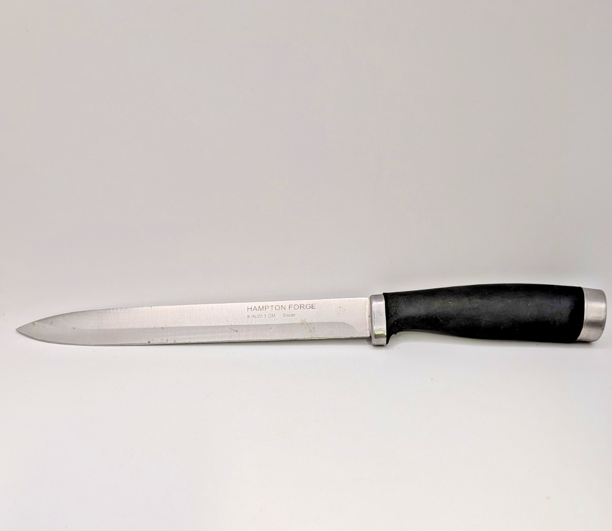Hampton Forge Epicure–8″ Slicer Knife Black Handle With Silver Superior Steel