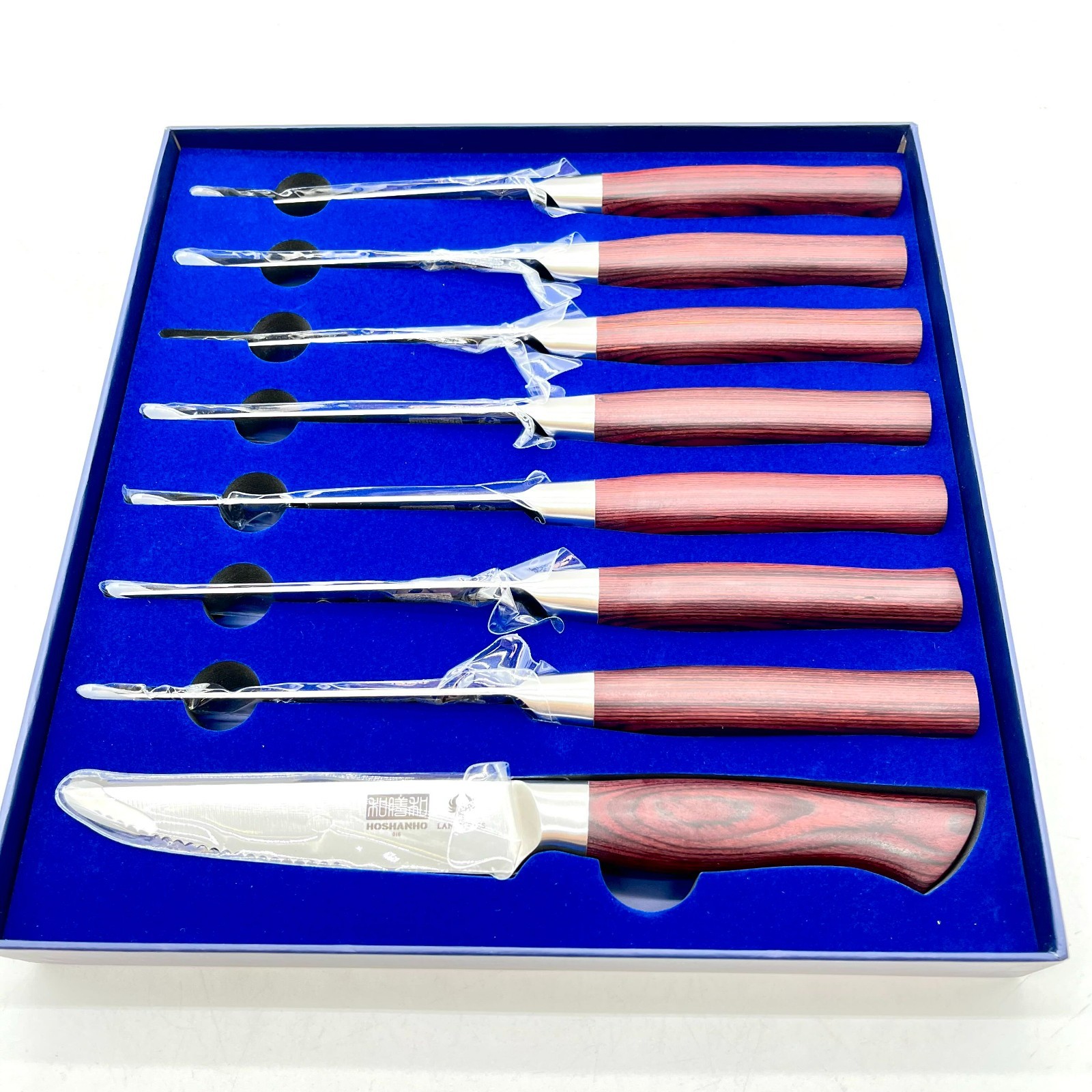 Hoshanho Wooden Handle Steel Home Kitchen Knife Set – 8 Pieces Brand New