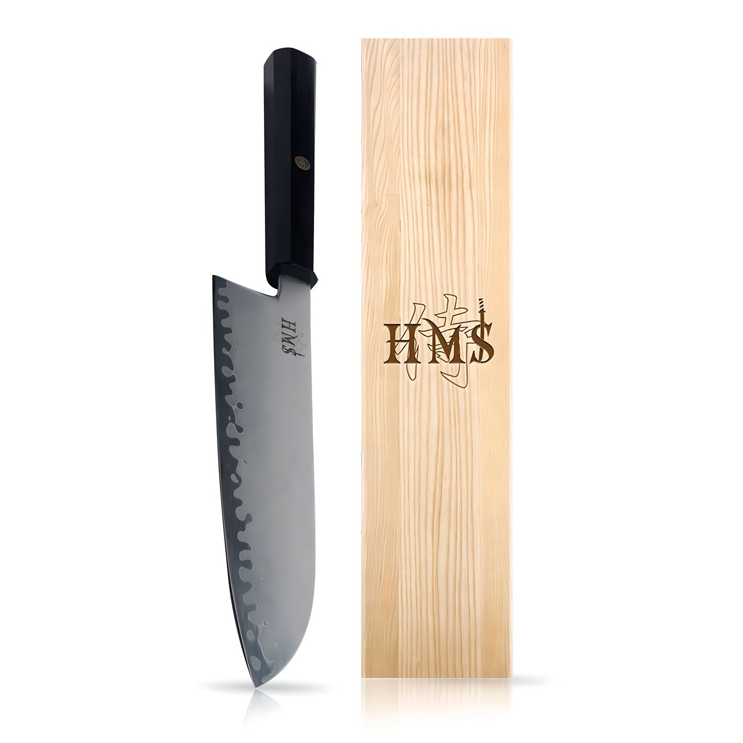 Santoku Chef Knife 7 Inch Blade HAP40 Triple-Layer Steel