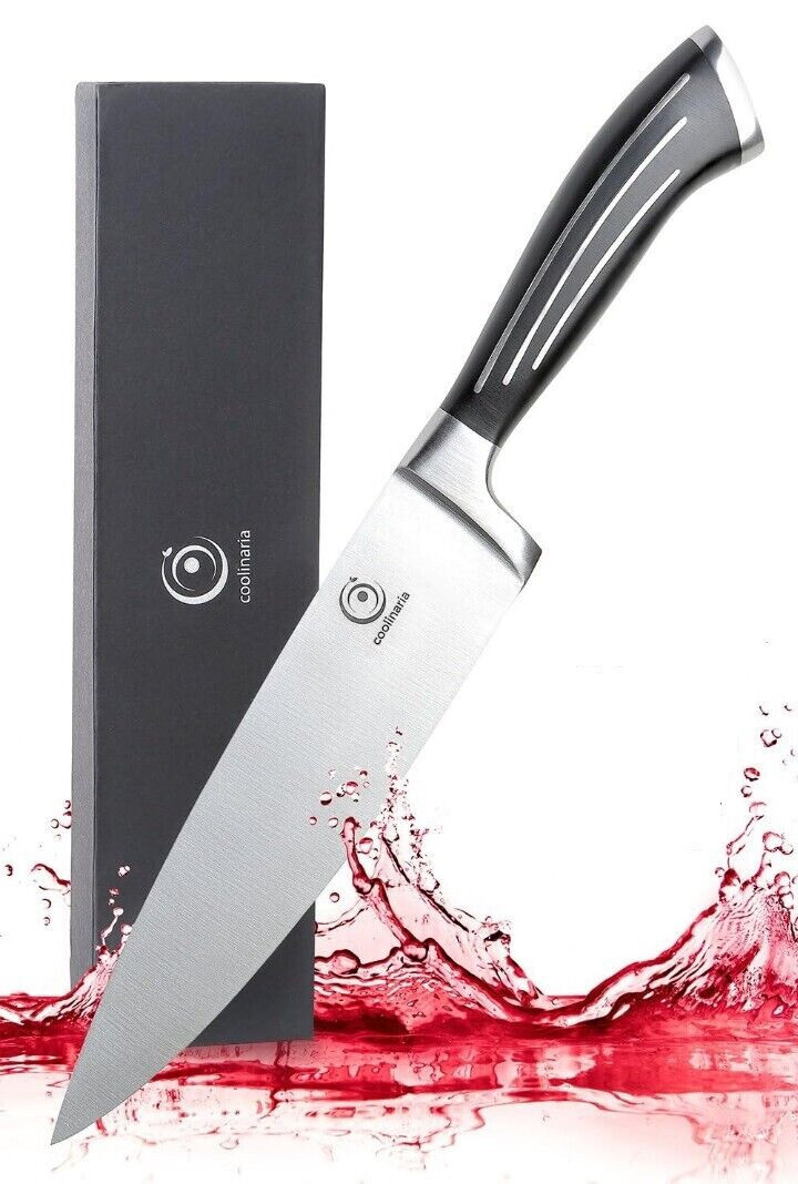 Coolinaria 8-Inch Stainless Steel Kitchen Knife + Free Storage/Gift Case