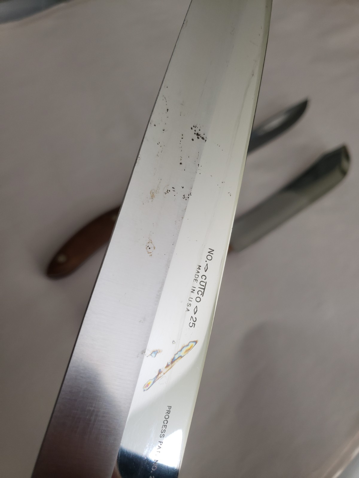 Cutco Lot of 3 Knives No 22 23 25 Butcher Carving Knife USA Made Brown Handles