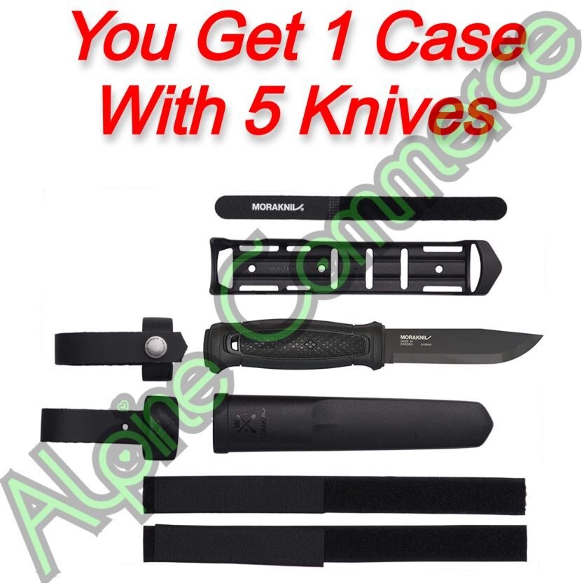 *5-Sets* Morakniv Garberg BlackBlade Carbon Steel 9.0” Knife Black 13147