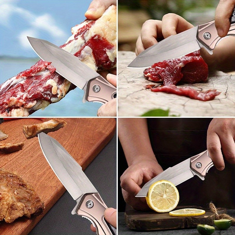 4PCS Stainless Steel Barbecue Chef Knife Boning Folding Cutting Knife Set
