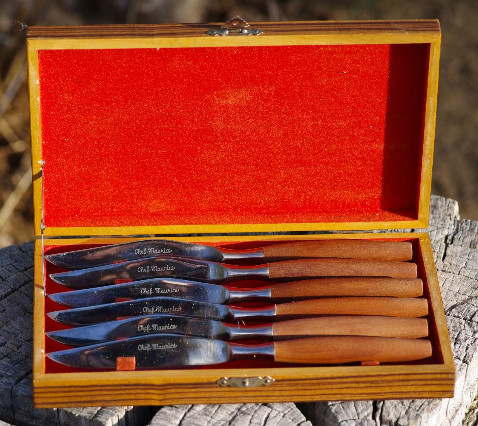 VINTAGE Chef Maurice Steak Knife Set of 6 Box Made in Japan 1960’s Never Used!