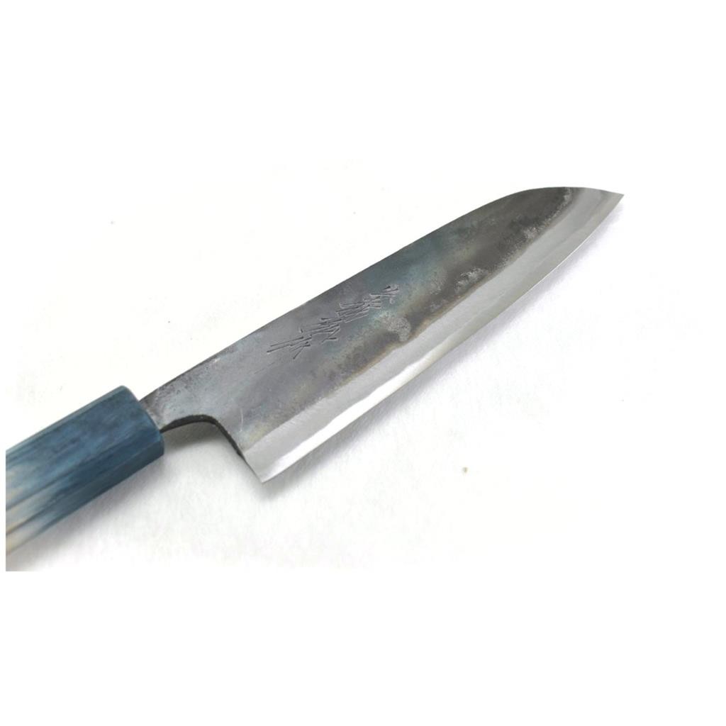 Yoshihiro Blue Steel #2 Black Forging RGB Santoku 165 mm/6.5″ Blue Oak Handle