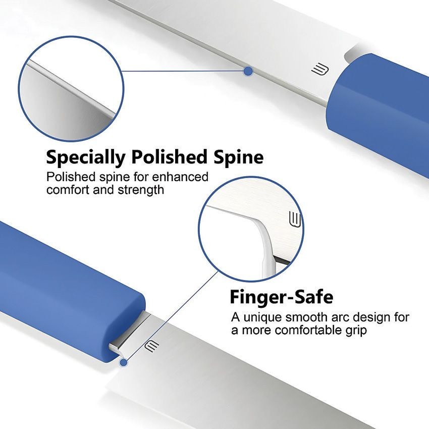 Butterfork Paring Kitchen Knife 3.5 Polished AR-RPM9 Steel Blade Blue ABS Handle