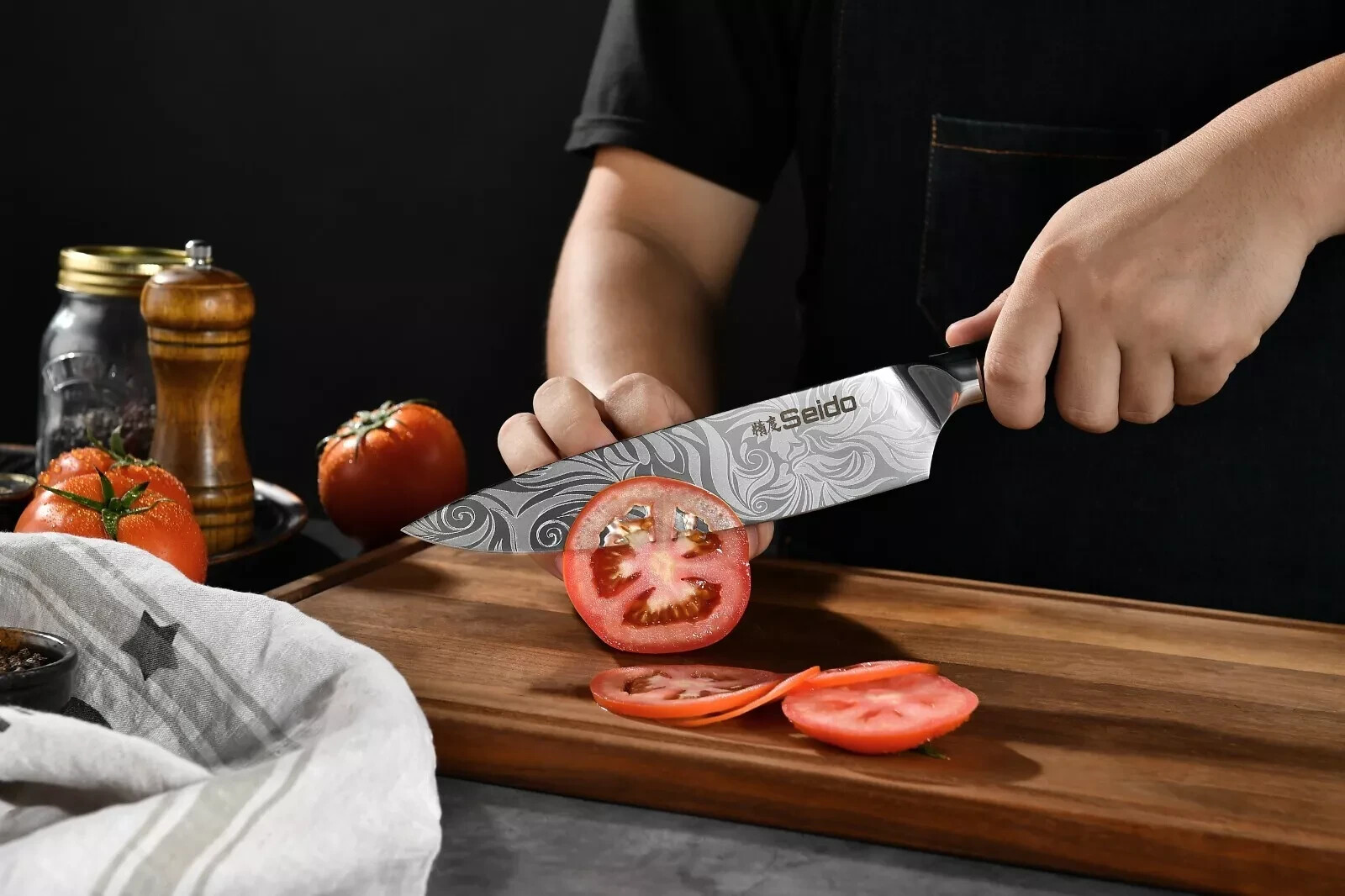 Tengoku 8-Piece Chef Knife Set Professional – High-Carbon Stainless Steel Blades