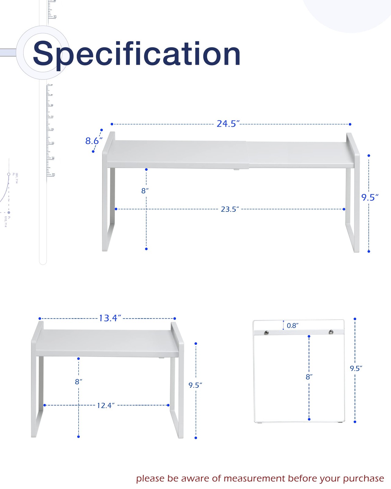 Nxconsu Expandable Cabinet Shelf Organizer Riser – Kitchen Pantry Cupboard Under