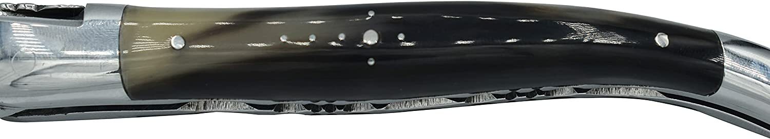 Laguiole En Aubrac Folding Pocket Knife With Flamed Solid Horn Handle, 4.75-In