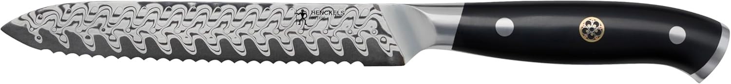 Henckels Compass Damascus 5″ Serrated Utility Knife BN Gift Box