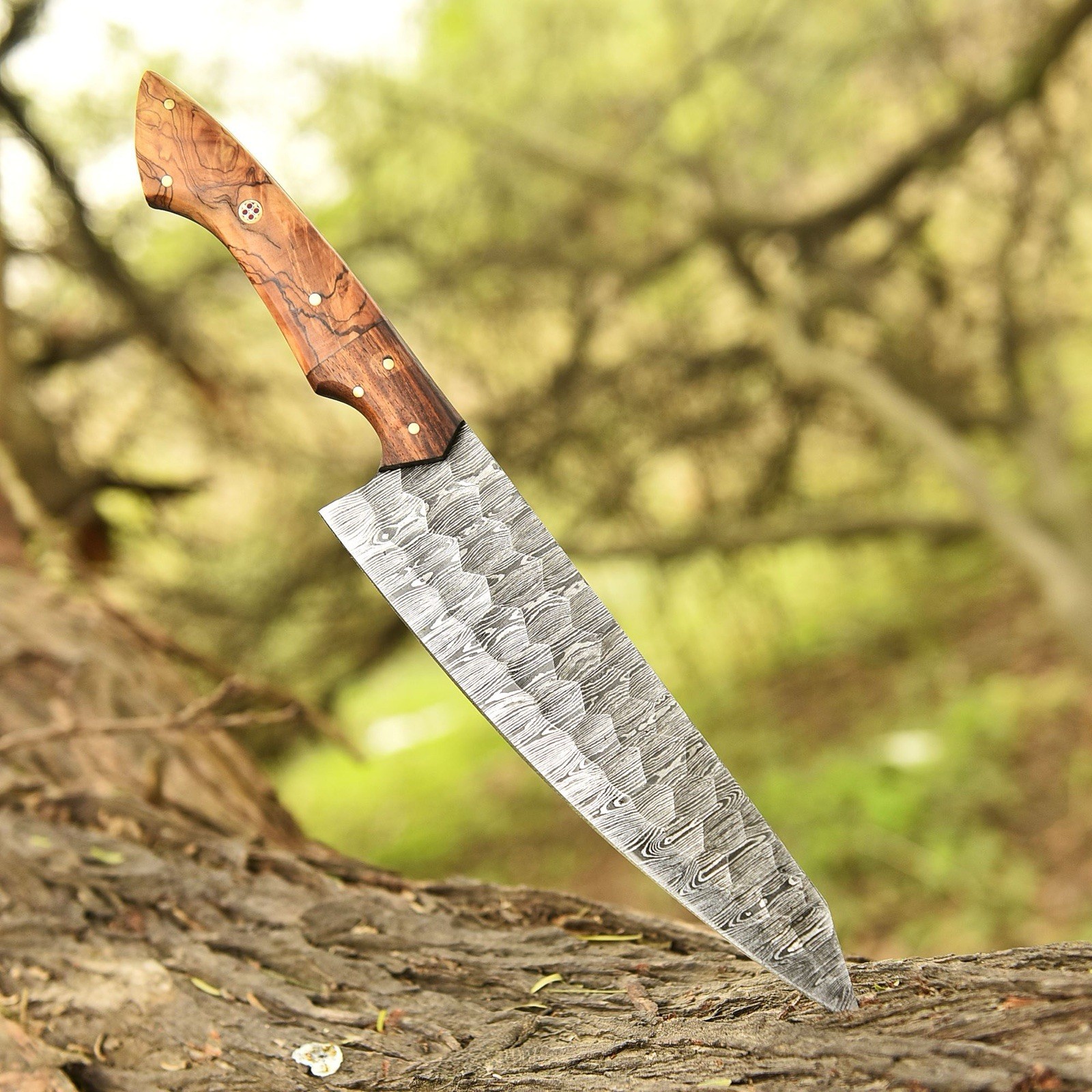 12” Handmade Damascus Fixed Blade Chef Knife Japanese Bunka Kitchen Knife