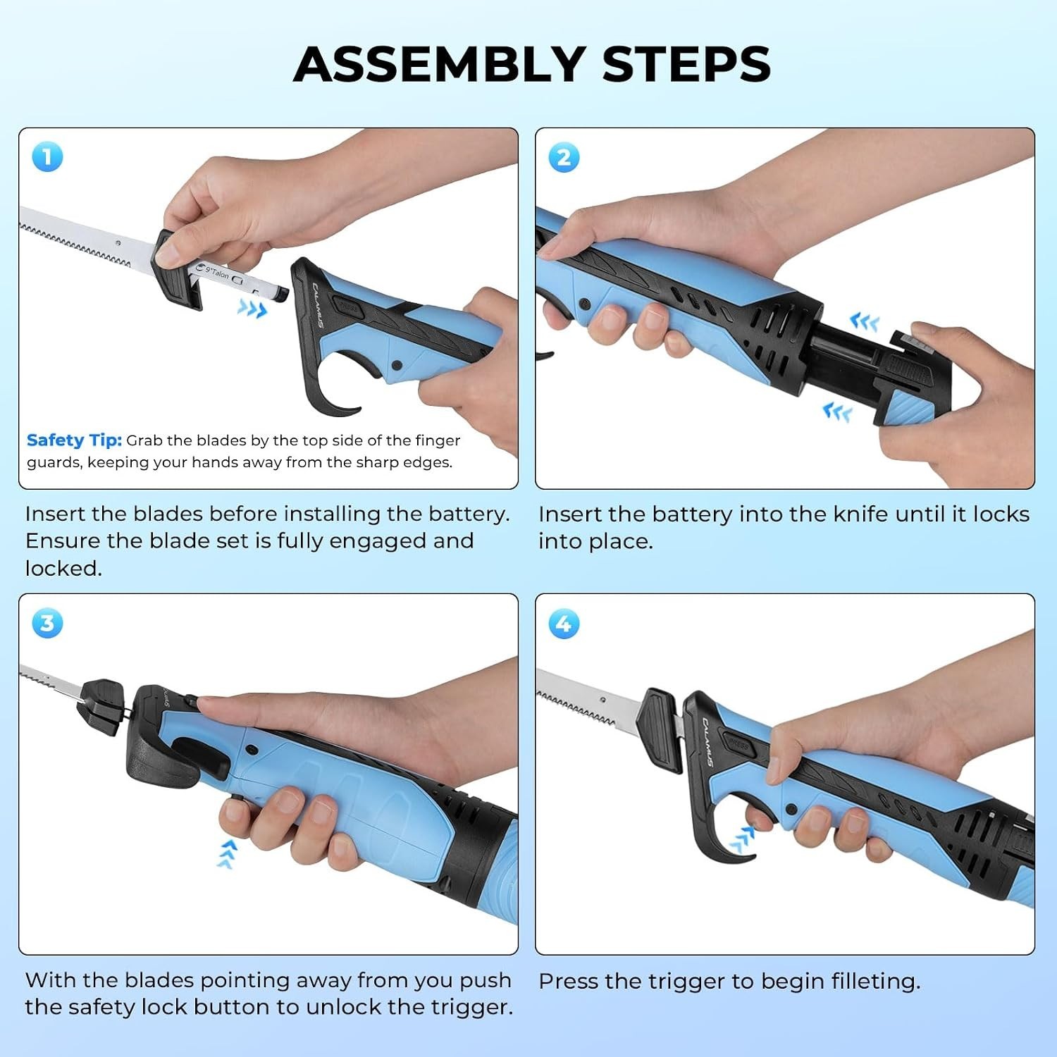 BladeVolt Cordless Electric Fillet Knife – High Torque Motor