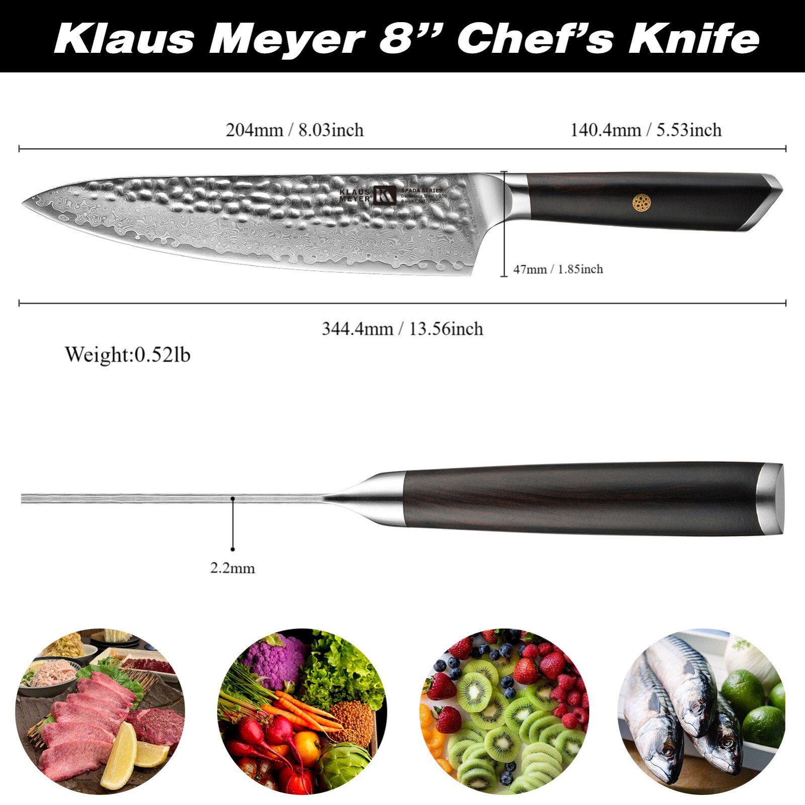 Klaus Meyer Spada Damascus Steel 2 Piece Knife Set with Sapele Wood Box