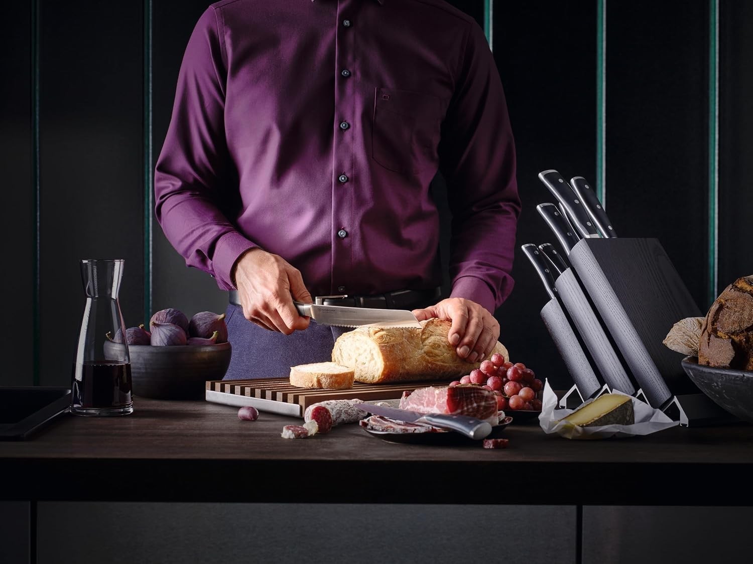 Sleek 7-Inch Classic Ikon Santoku Knife with Precision Edge and Black Handle