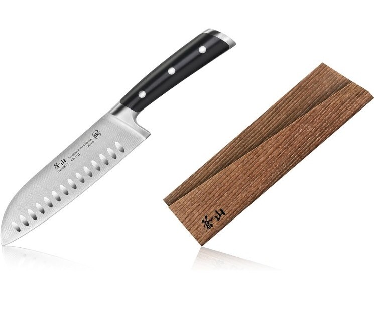 Cangshan TS Series 1020687 Swedish Sandvik 14C28N Steel Forged 7-Inch Santoku…