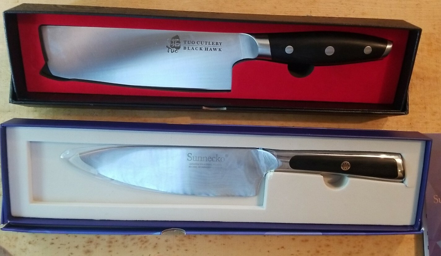 Sunnecko Elite Chef’s Knife 6.5″ & Tuo Blackhawk 6.5″ Nakiri Knife