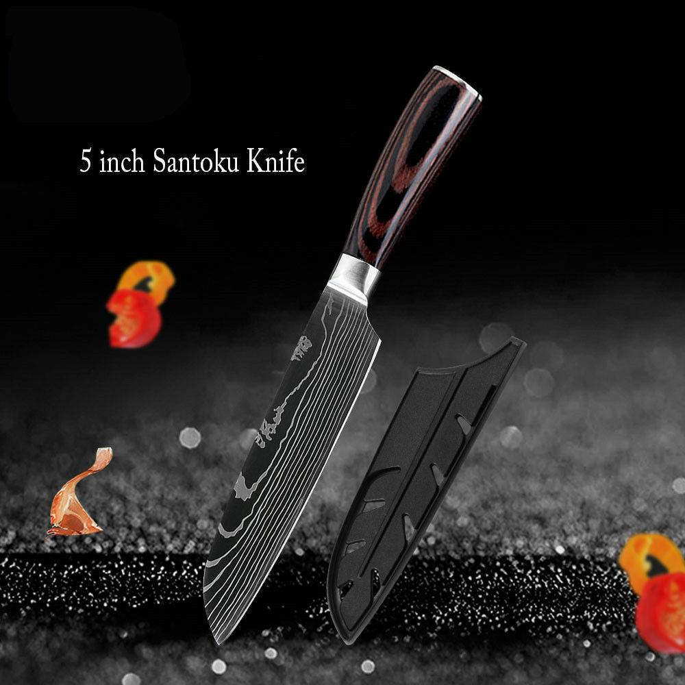 Nakiri Knife Kitchen Chef’s Knife Japanese Damascus Stainless Steel w/ Gift Box