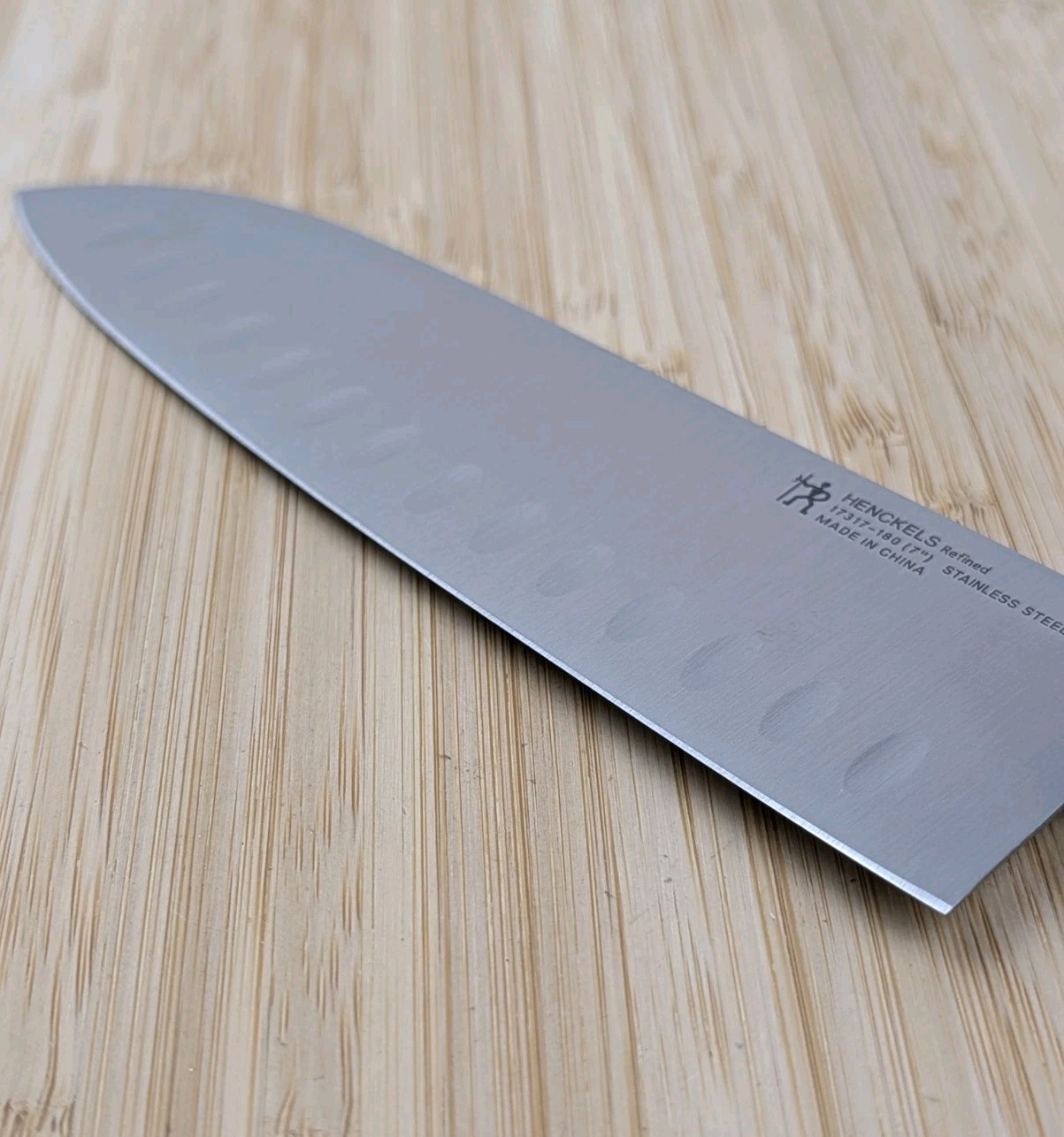 Henckels REFINED 7-in SANTOKU Knife, Stainless Steel, BLACK, 17317-180