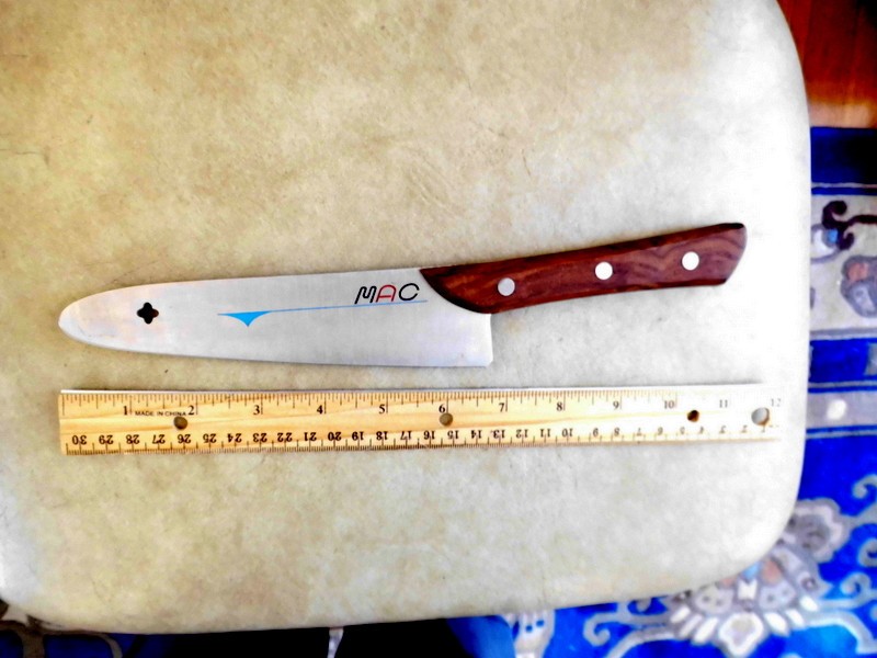 Vtg Set of 3 MAC Japanese Knives Stainless Blades Wood Handles (+ Cleaver/*Read)