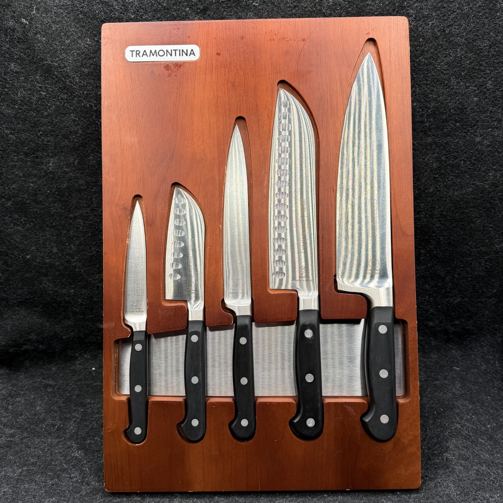 Tramontina, 5-Piece Professional Forged Cutlery Knife Set | Magnetic Slots Tray