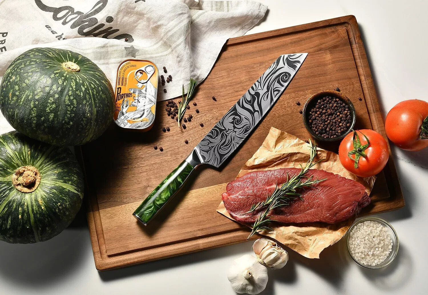 Tengoku 8-Piece Chef Knife Set Professional – High-Carbon Stainless Steel Blades