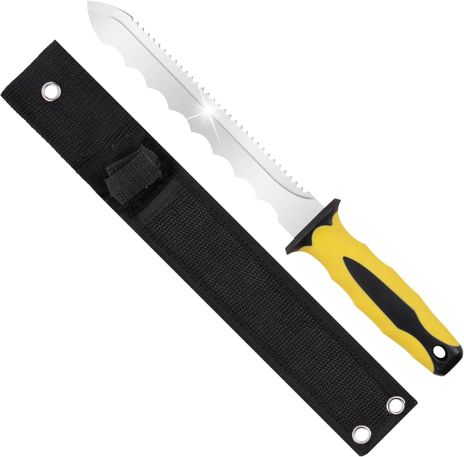 Stainless Steel Sod Cutter Garden Knife Double Edge with Nylon Sheath