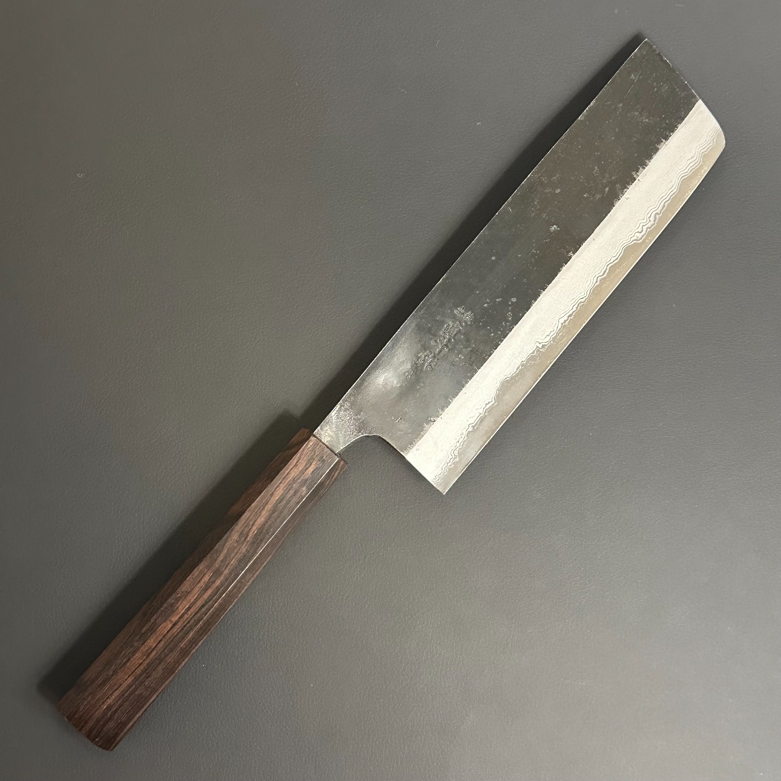 Kurouchi Damascus Nakiri 165mm Blue#2 High Carbon Steel