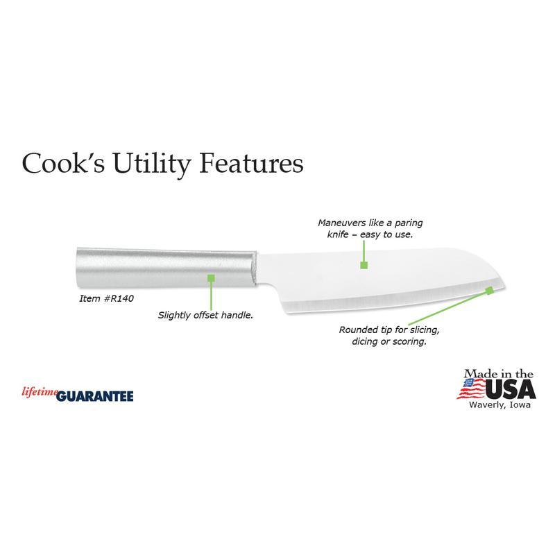 Rada Cutlery R140 Cooks Utility Knife L/R handed USA made, sharp Kitchen knives