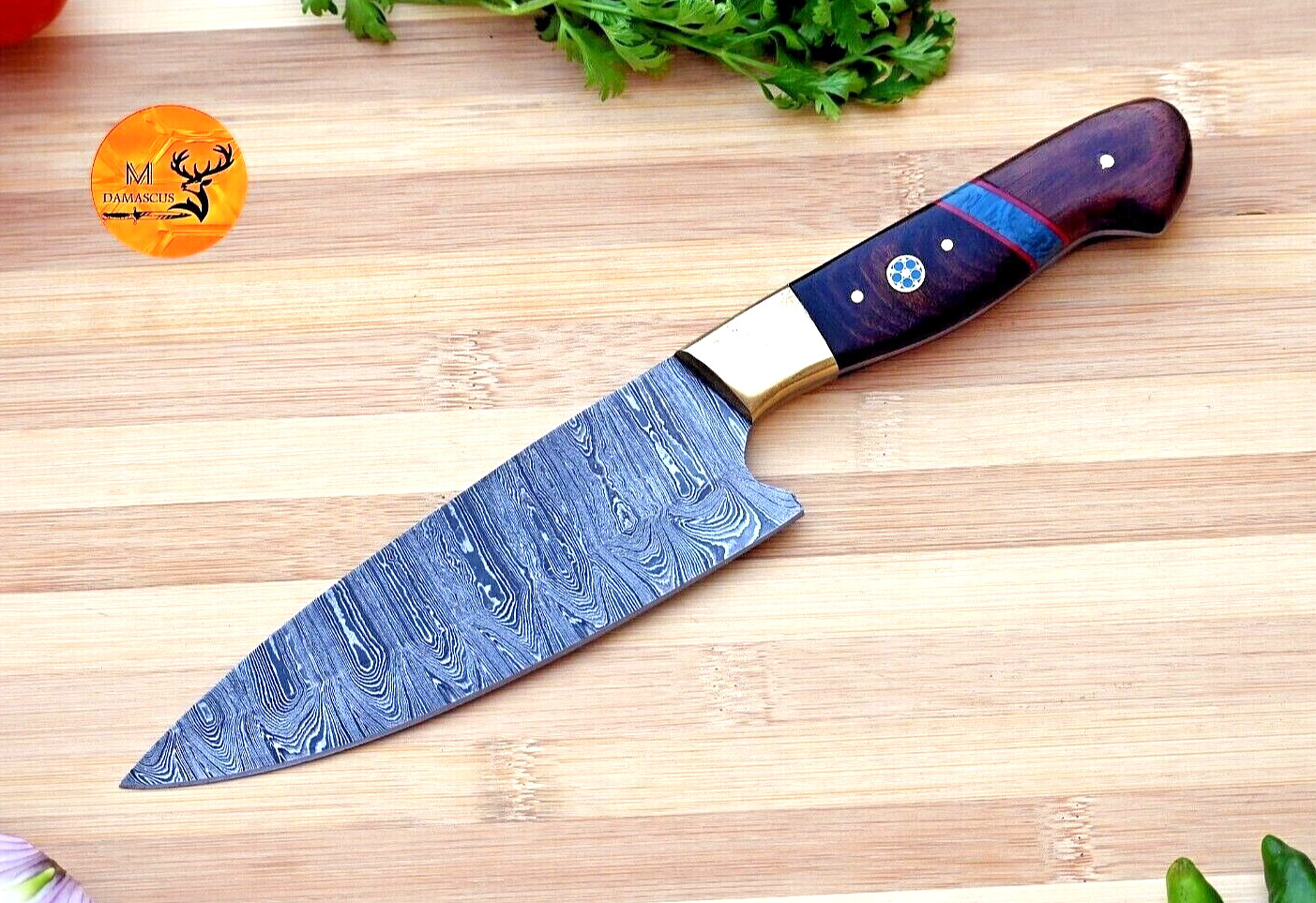 CUSTOM HANDMADE FORGED DAMASCUS STEEL STEAK KNIFE CHEF KNIFE KITCHEN KNIFE 2560