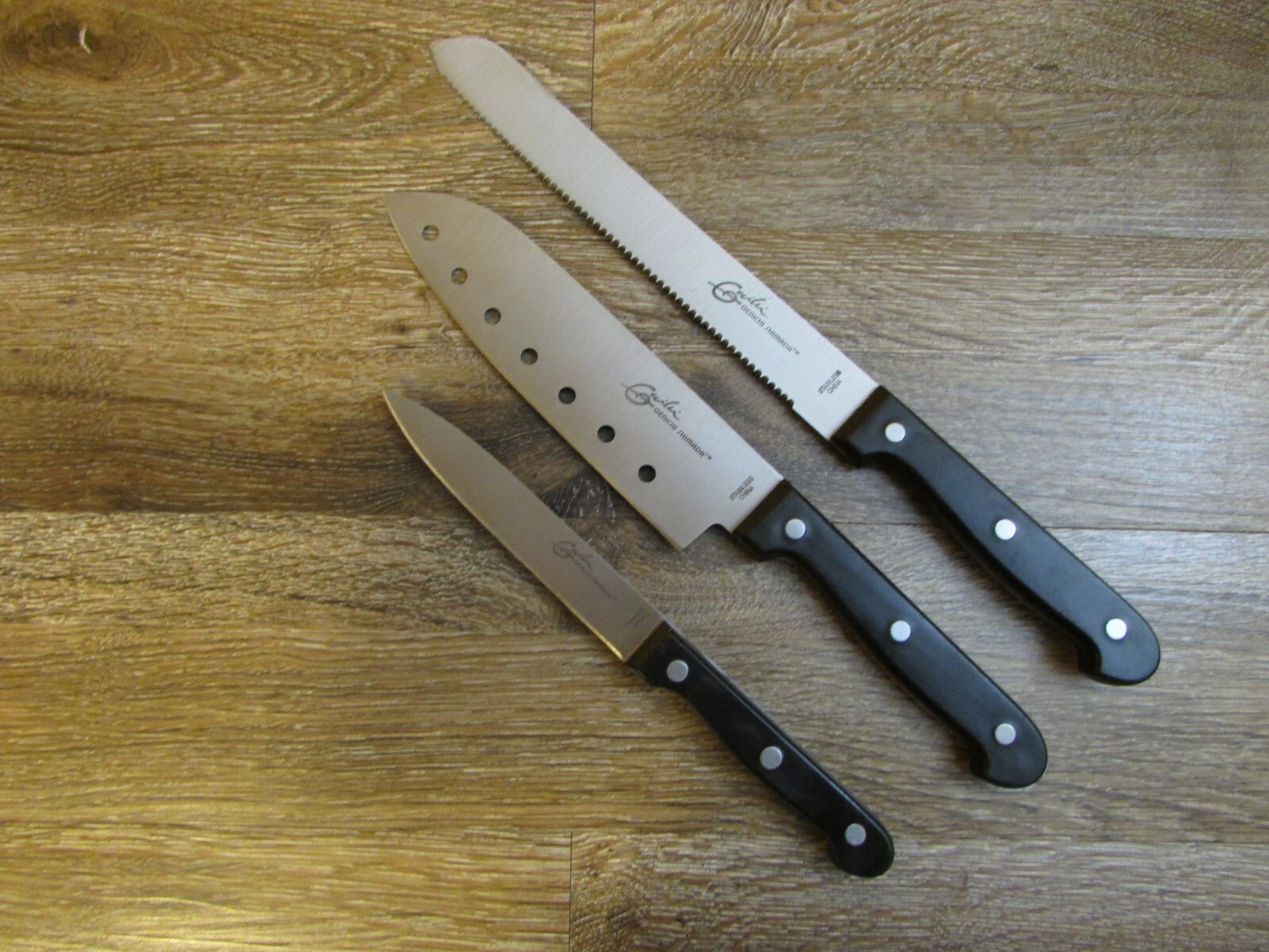 Genichi Shimada Knives: Chef’s Knife 6.5″ Bread Knife 7 3/4″ Utility Knife 4 3/4