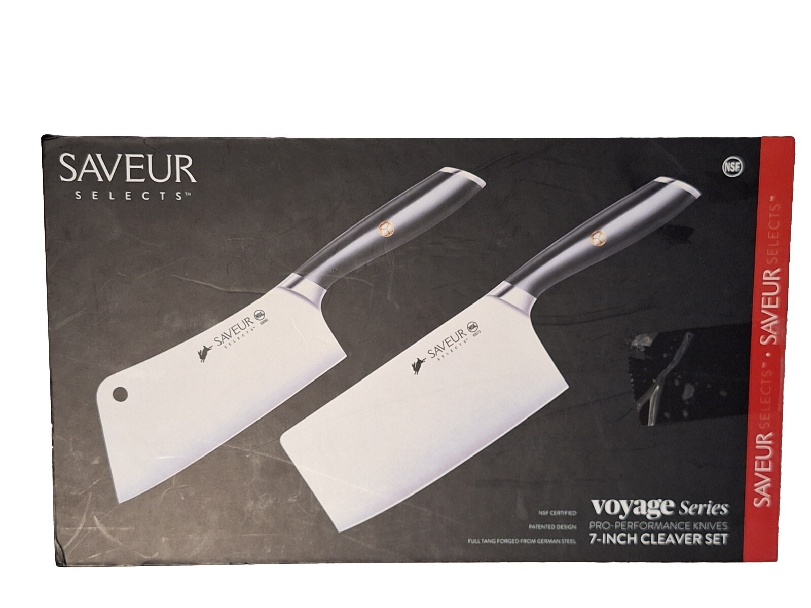 Saveur Selects- German Steel Forged 2-Piece Cleaver Set- Voyage Series