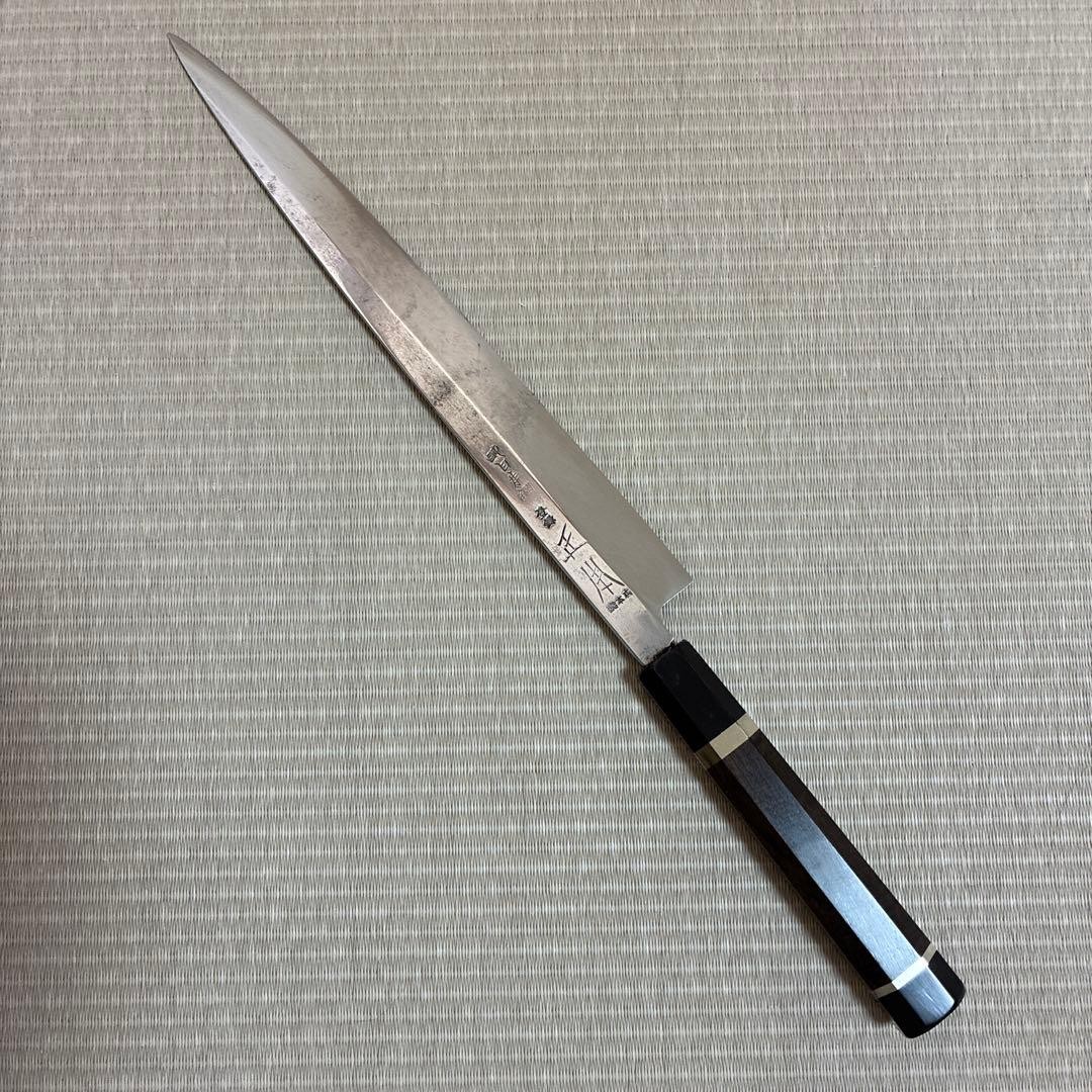 Masamoto Honyaki Yanagiba Japanese Knife Whit Steel #1 Ebony 305mm Sharpened