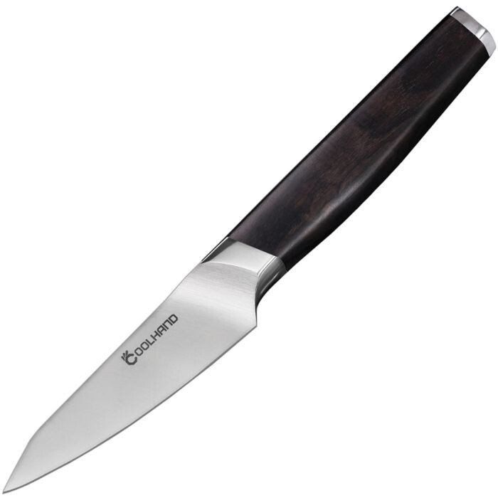 Coolhand Fixed-Blade Paring Knife 3.5″ Stainless-Steel Blade Ebony Wood Handle
