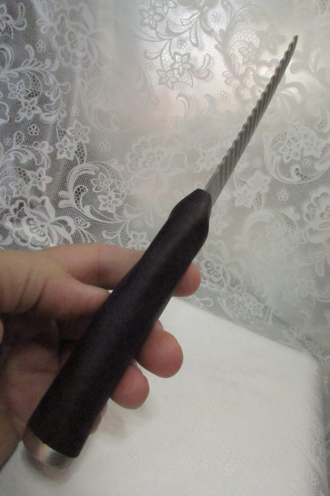 Groove Tech 4″ Blade Chef Kitchen KNIFE with SHEATH & Black Rubber Handle USA